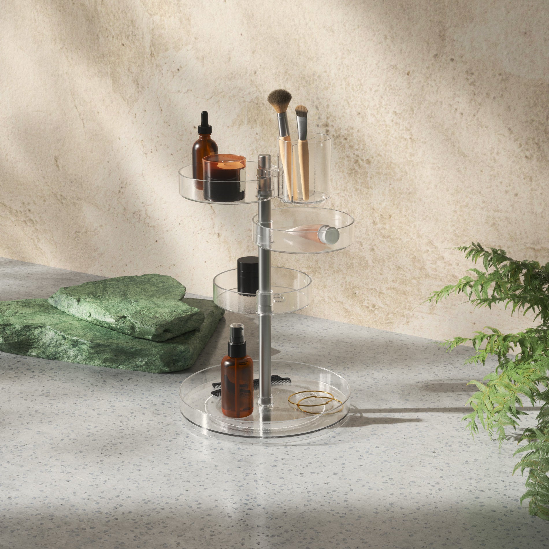 Stylish Pirouette Makeup Organizer for Vanity