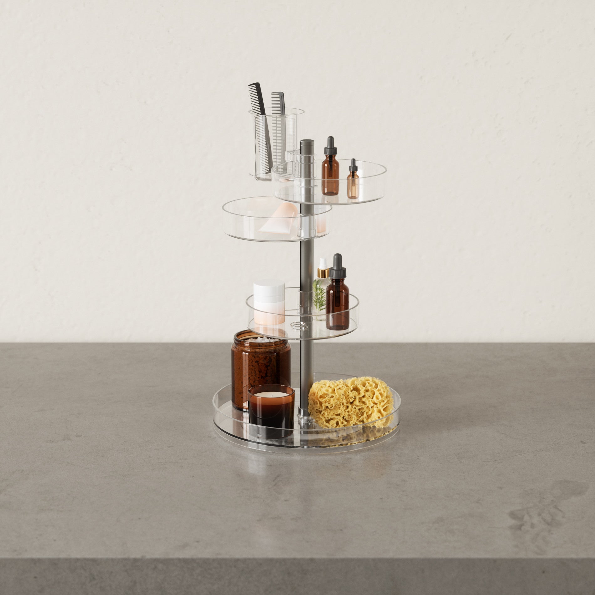 Stylish Pirouette Makeup Organizer for Vanity
