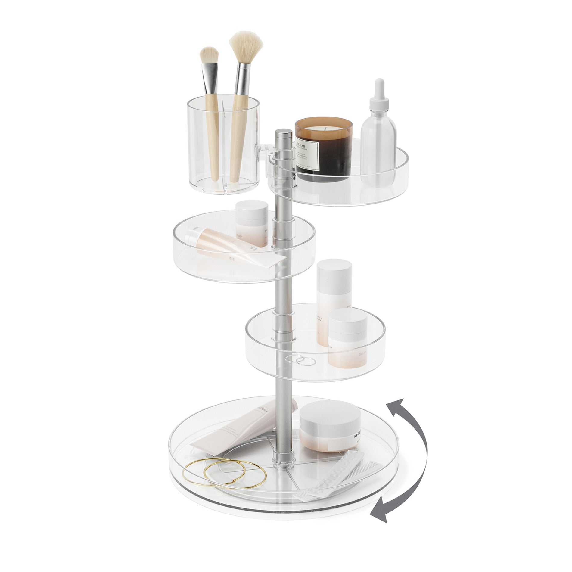Stylish Pirouette Makeup Organizer for Vanity