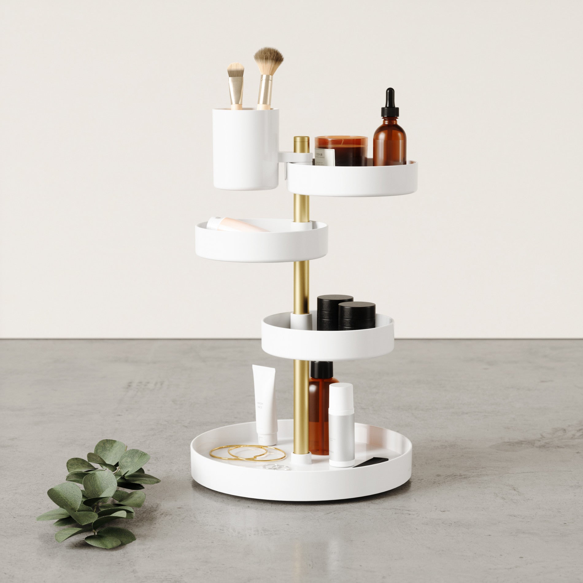 Stylish Pirouette Makeup Organizer for Vanity