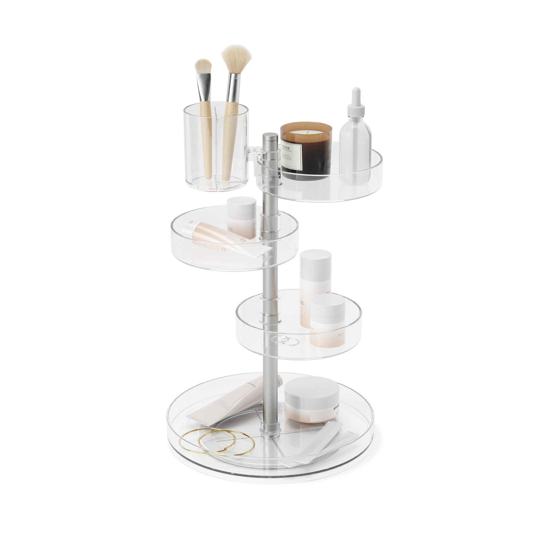Stylish Pirouette Makeup Organizer for Vanity