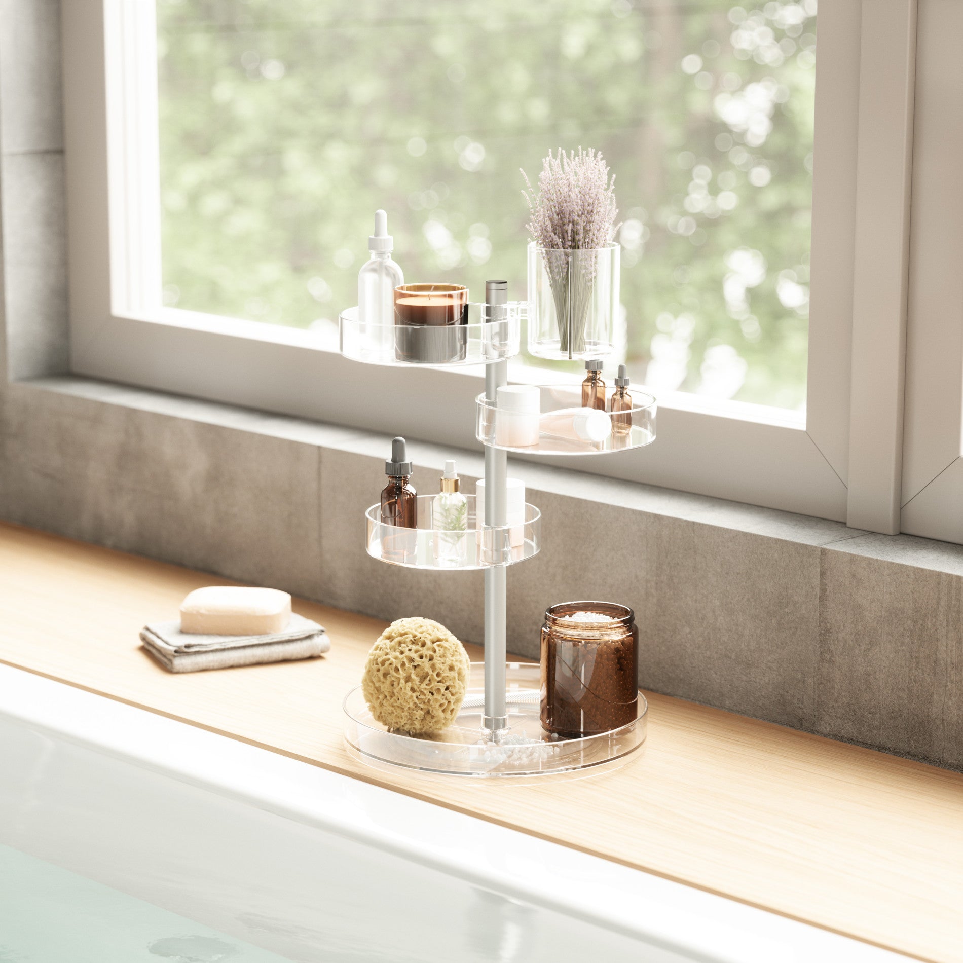 Stylish Pirouette Makeup Organizer for Vanity