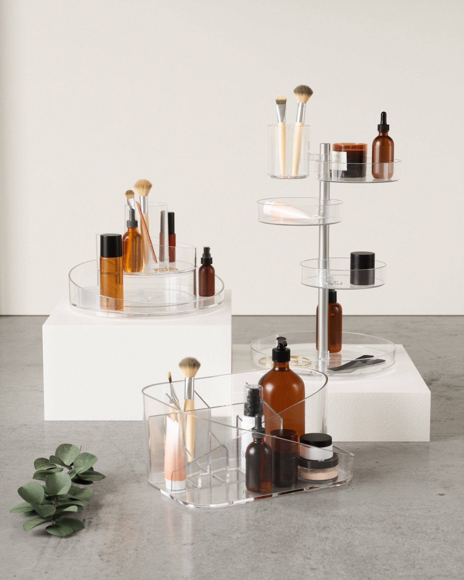 Stylish Pirouette Makeup Organizer for Vanity