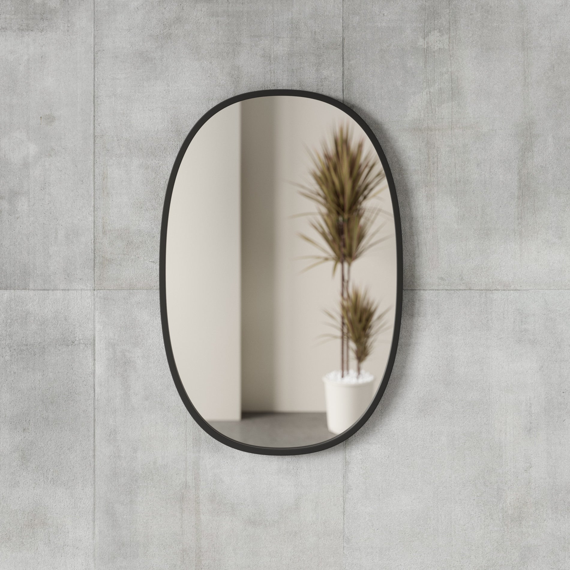Modern Oval Wall Mirror - Sleek Home Decor