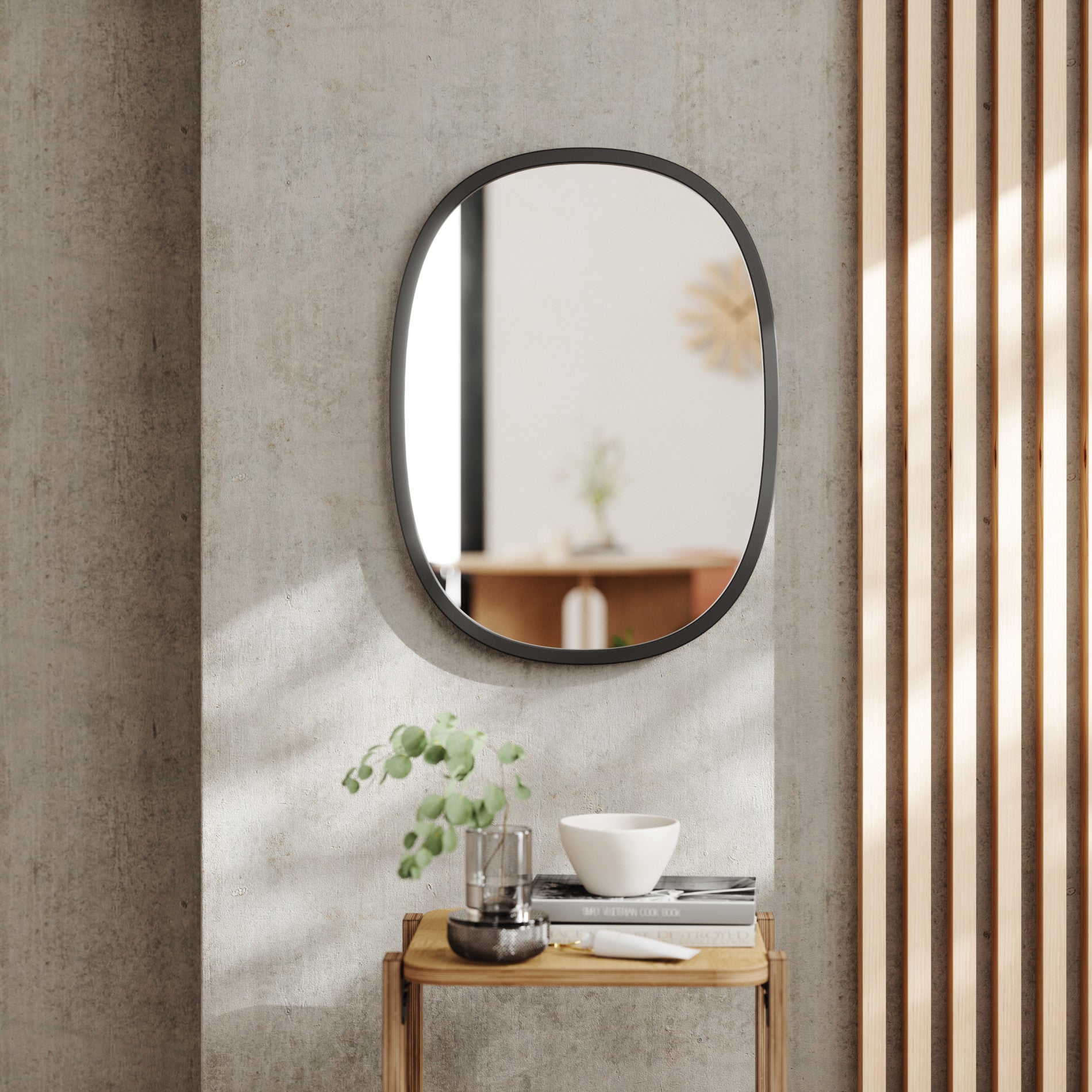 Modern Oval Wall Mirror - Sleek Home Decor