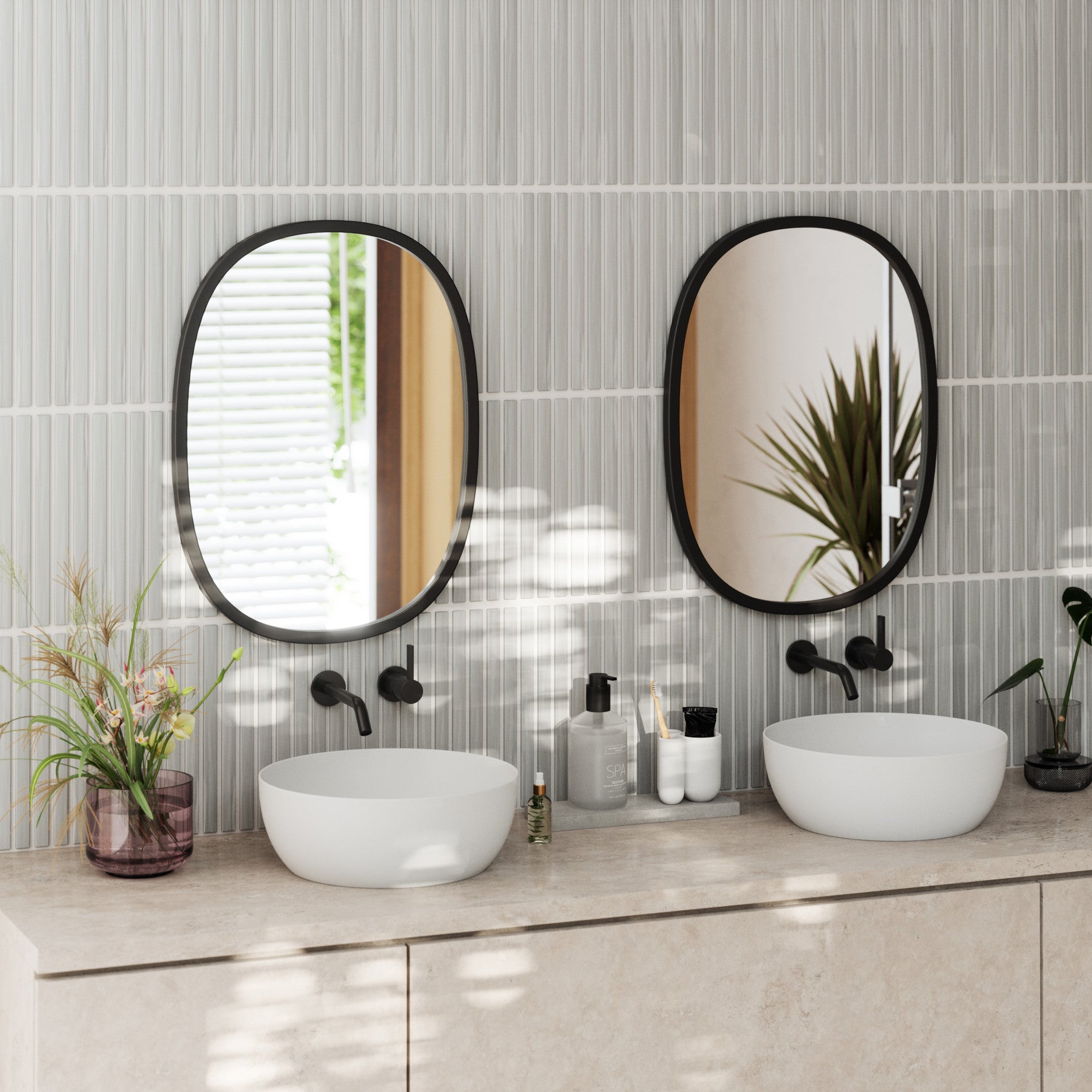 Modern Oval Wall Mirror - Sleek Home Decor