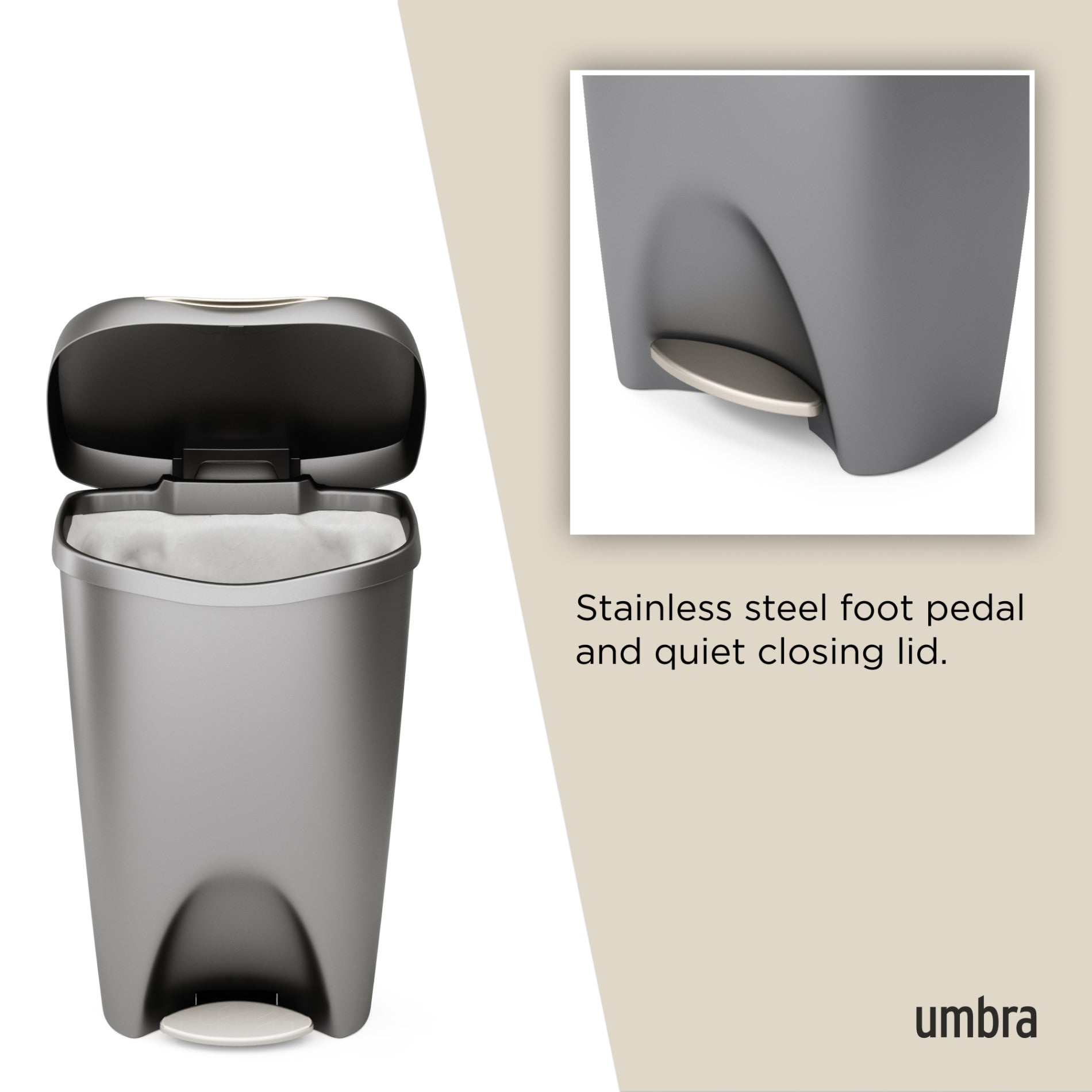 Brim Foot Pedal Trash Can