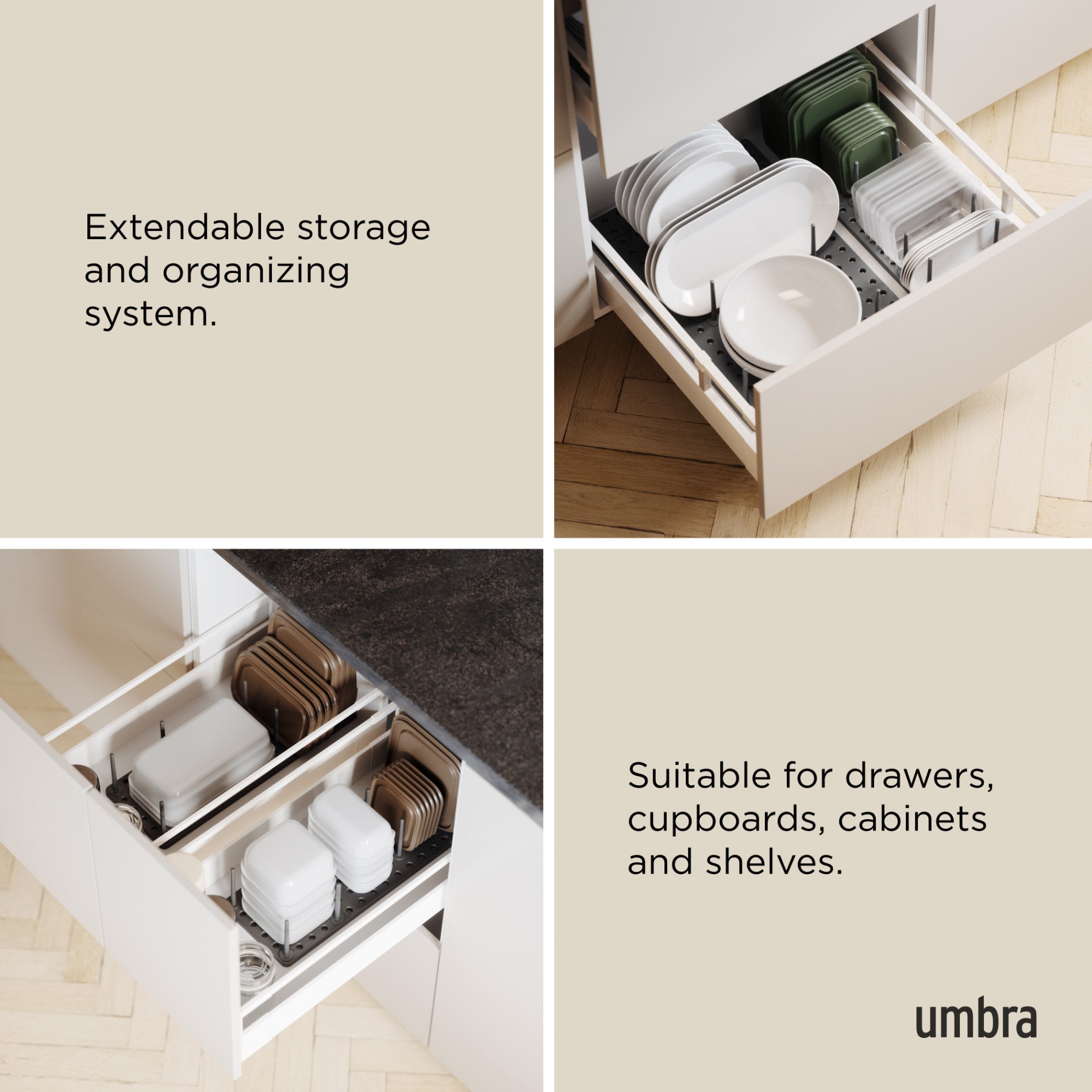 2-Pack Peggy Drawer Organizers for Storage