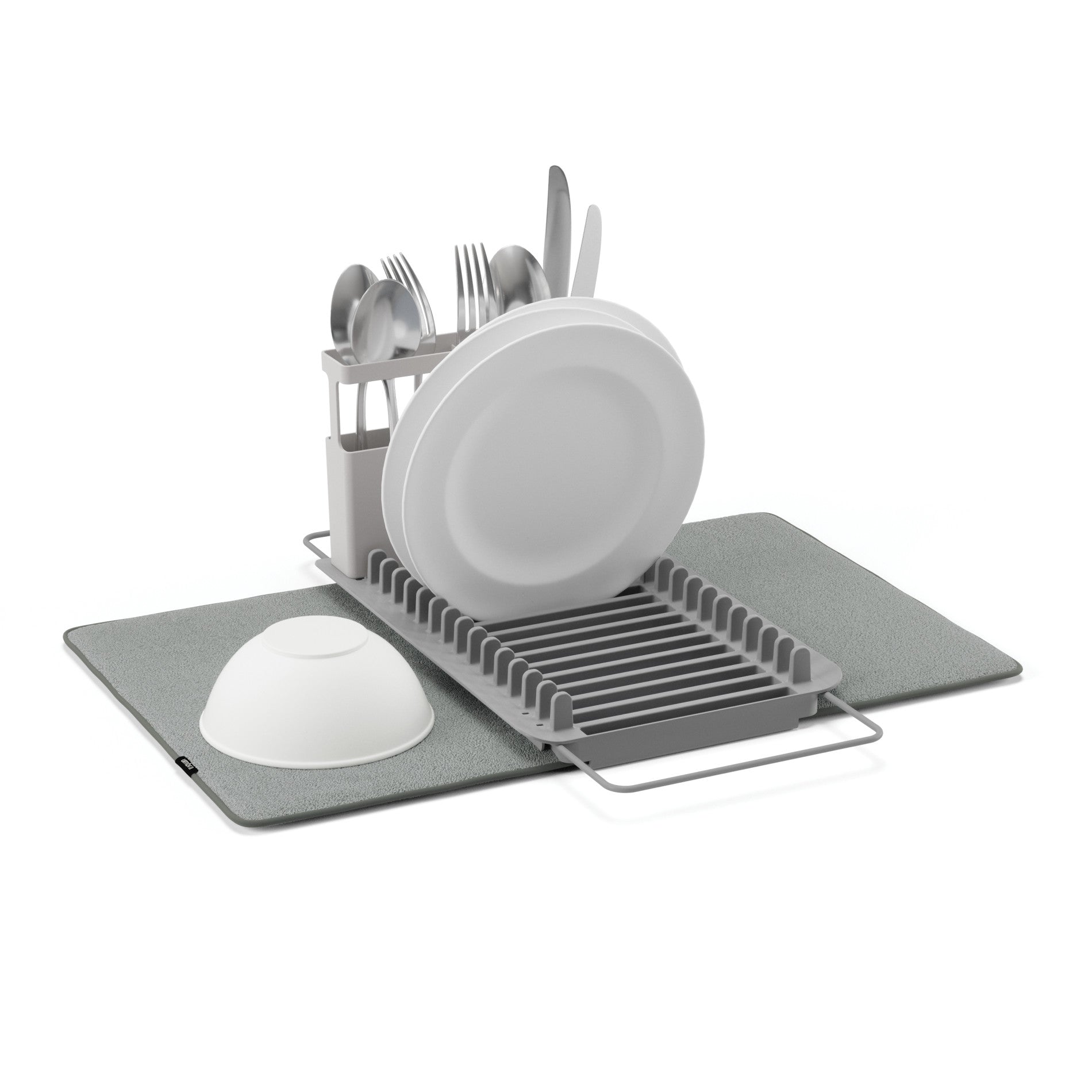Over-Sink Dish Drying Rack with Drain Mat