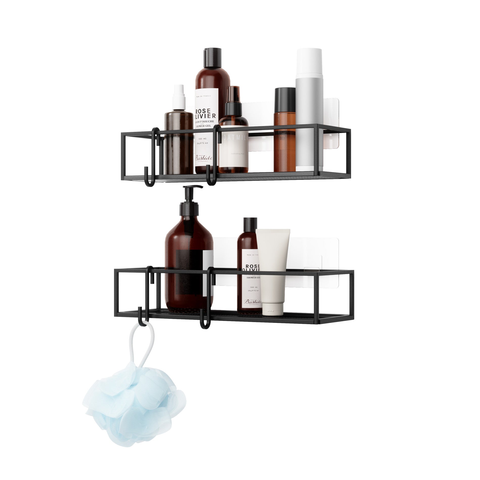 2-Pack Adhesive Shower Caddies by Cubiko