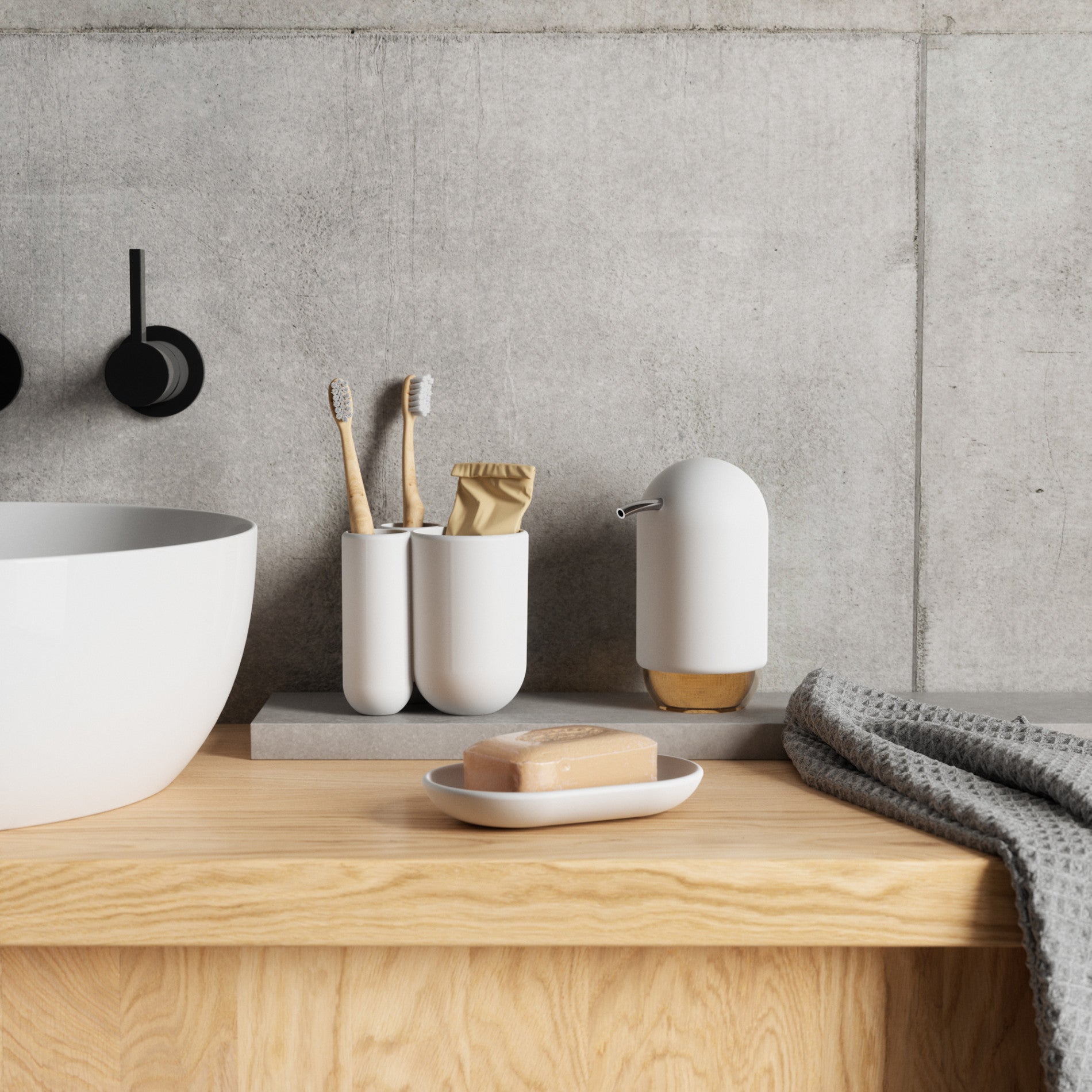 Compact Touch Organizer & Toothbrush Holder