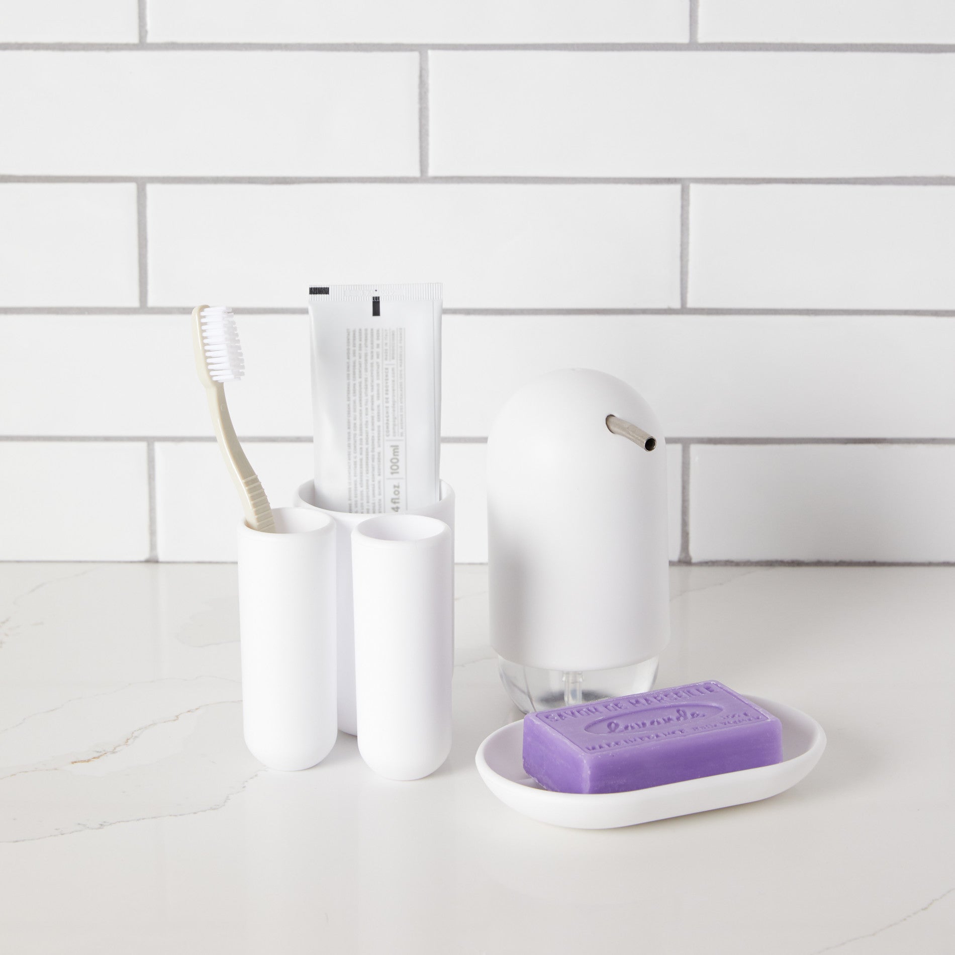 Compact Touch Organizer & Toothbrush Holder