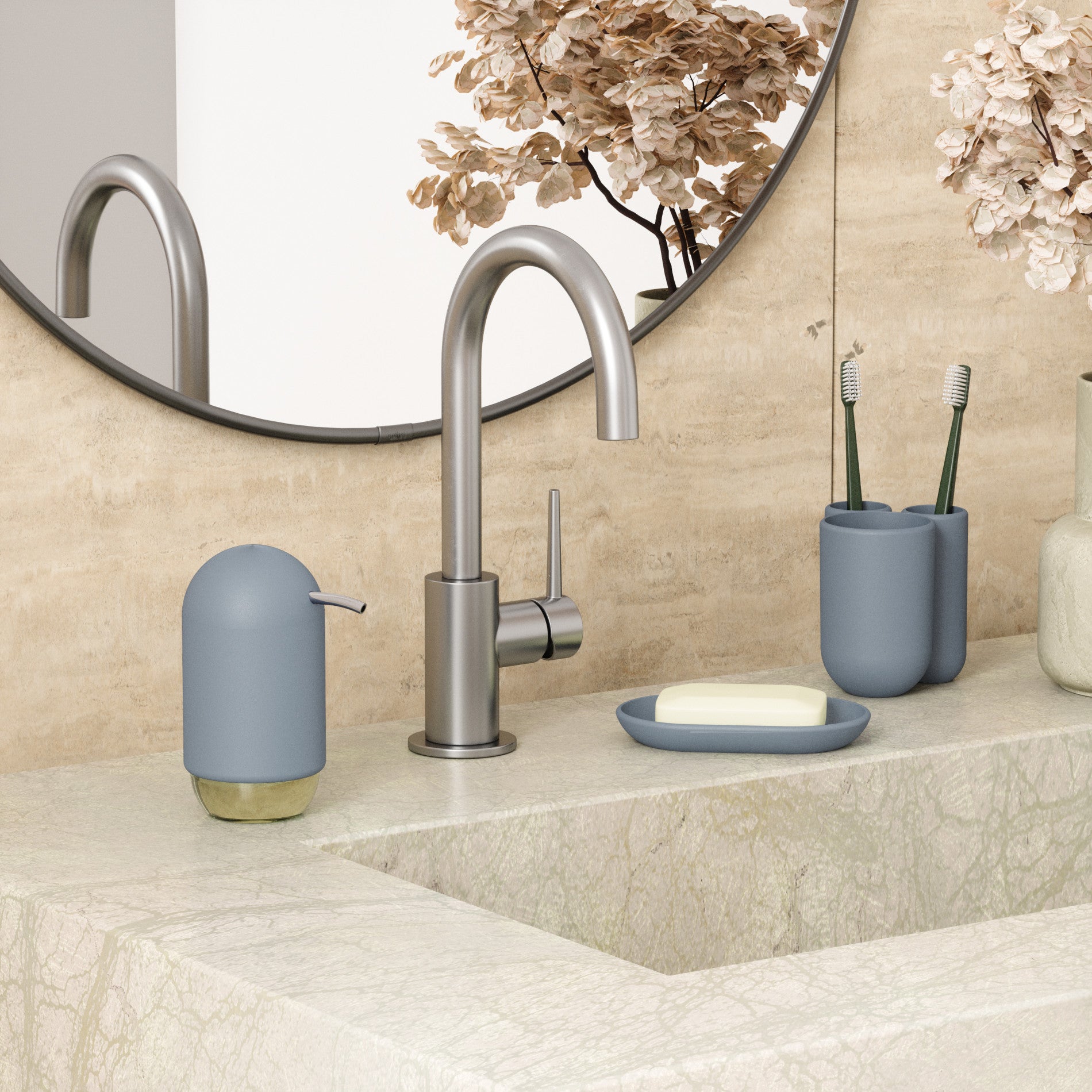 Compact Touch Organizer & Toothbrush Holder