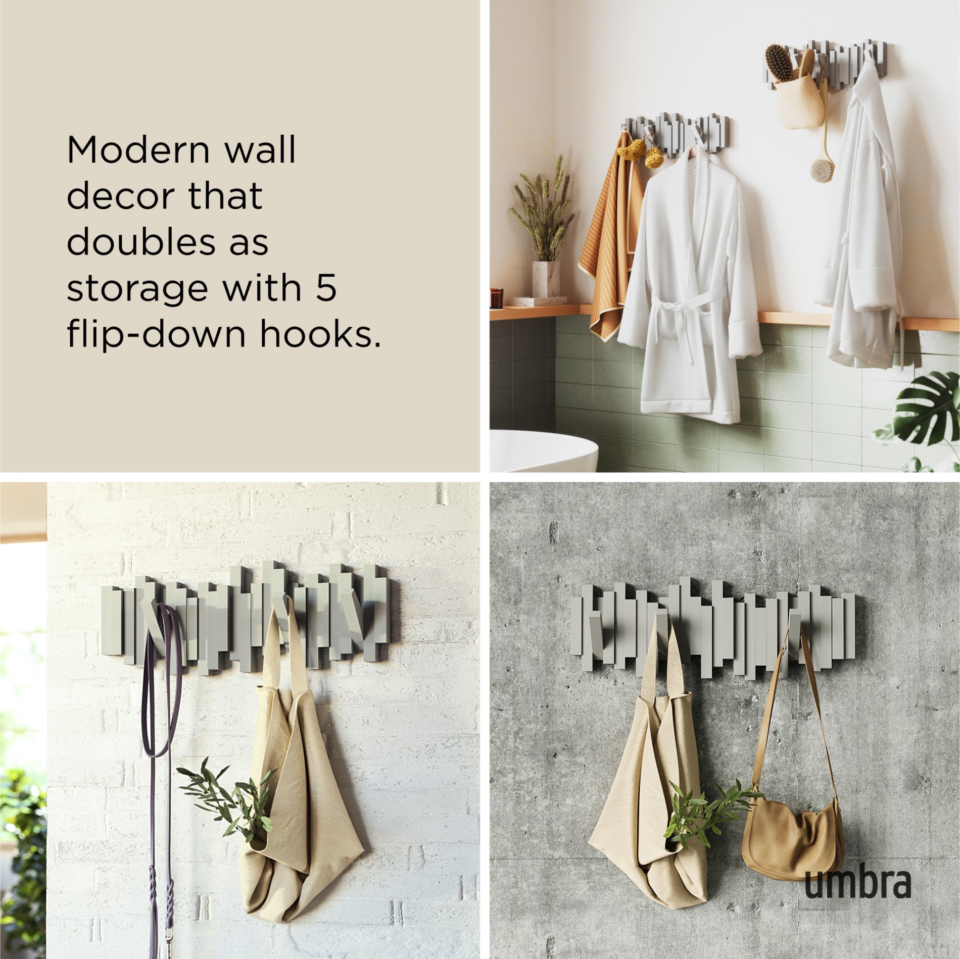 5-Pack Wall Hooks for Organizing