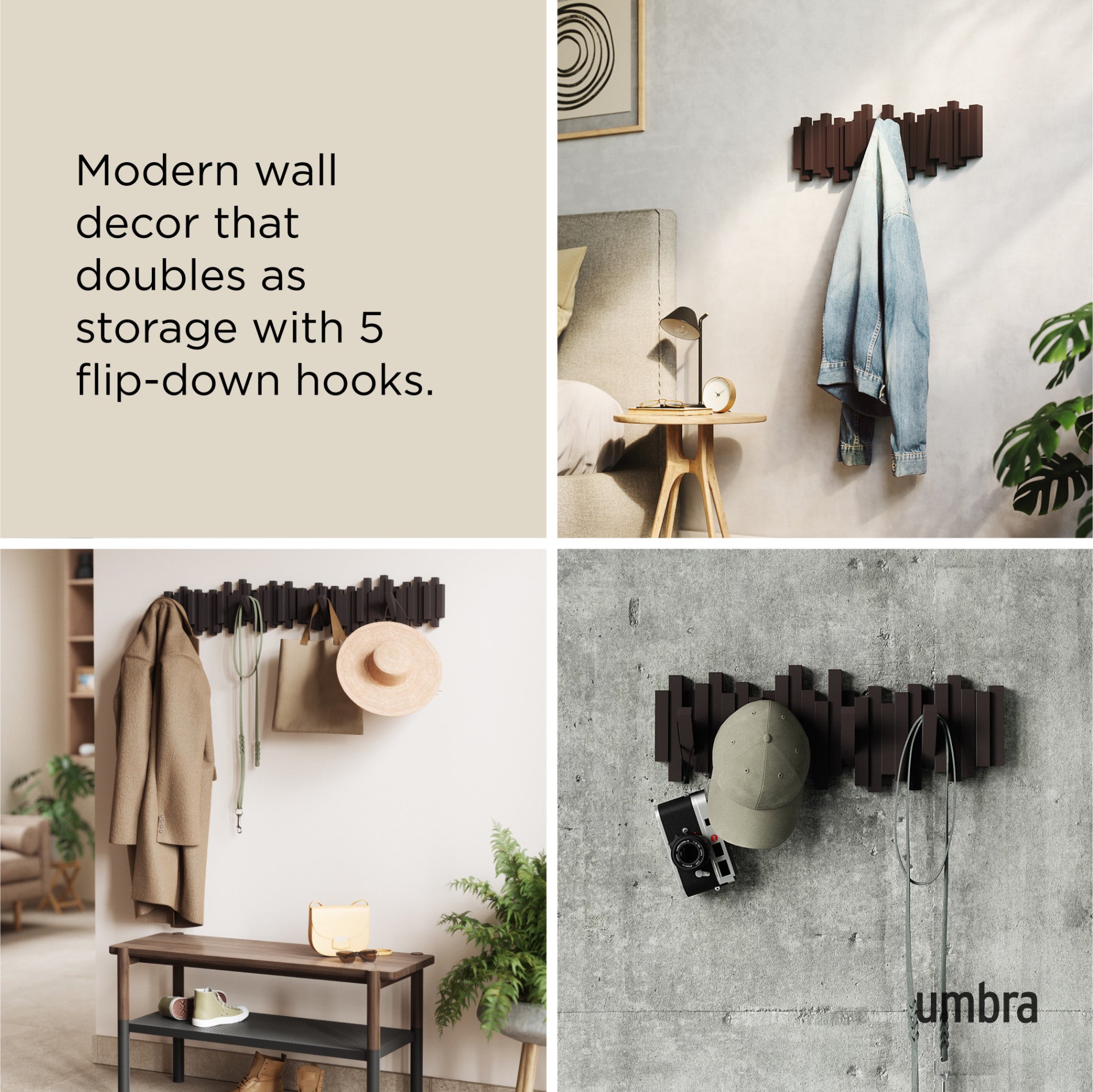 5-Pack Wall Hooks for Organizing