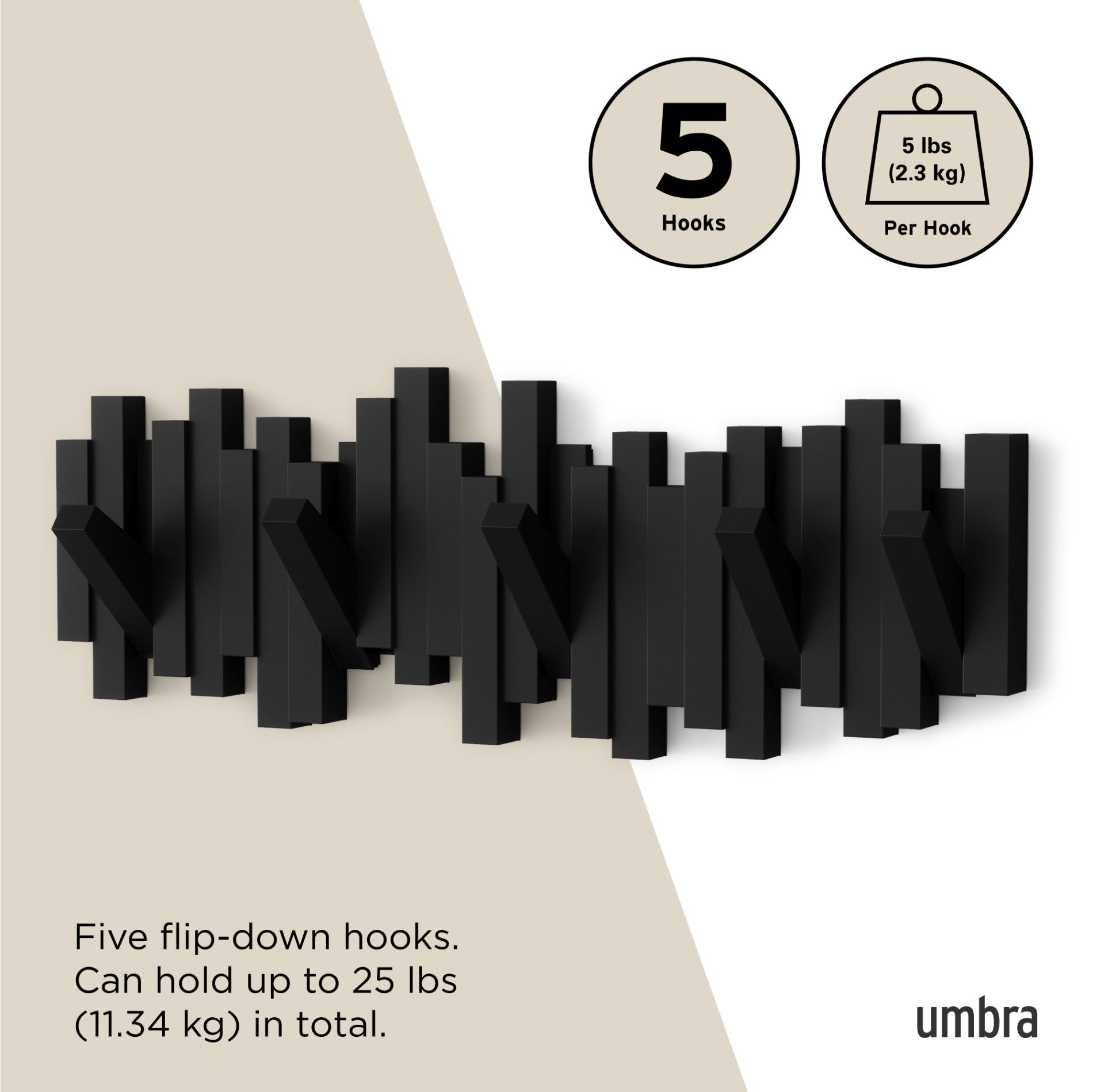 5-Pack Wall Hooks for Organizing