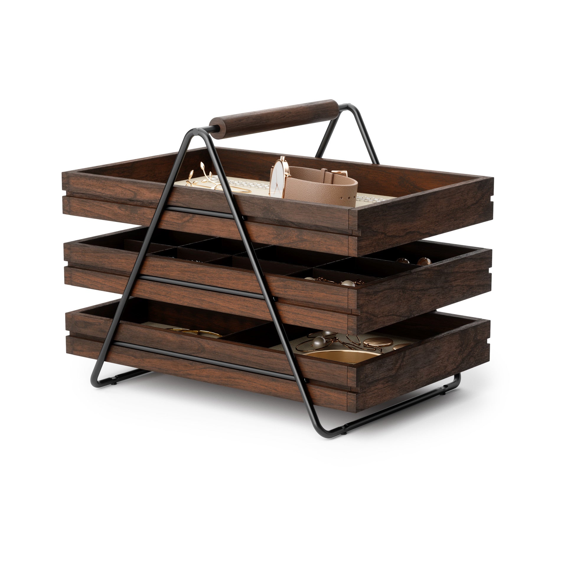 3-Tier Jewelry Organizer Tray for Dresser