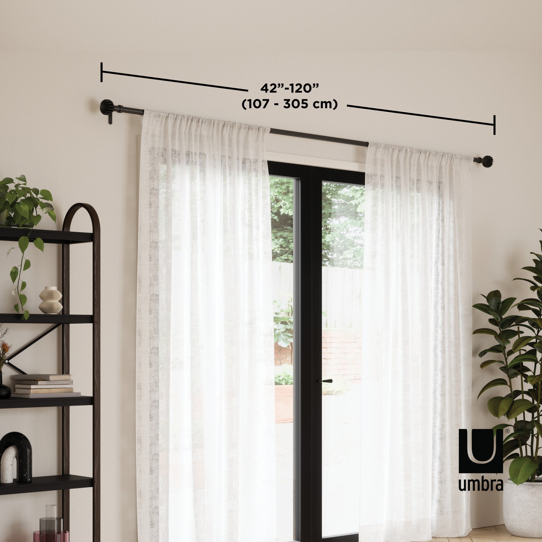 Finn Adjustable Curtain Rod for Home Decor