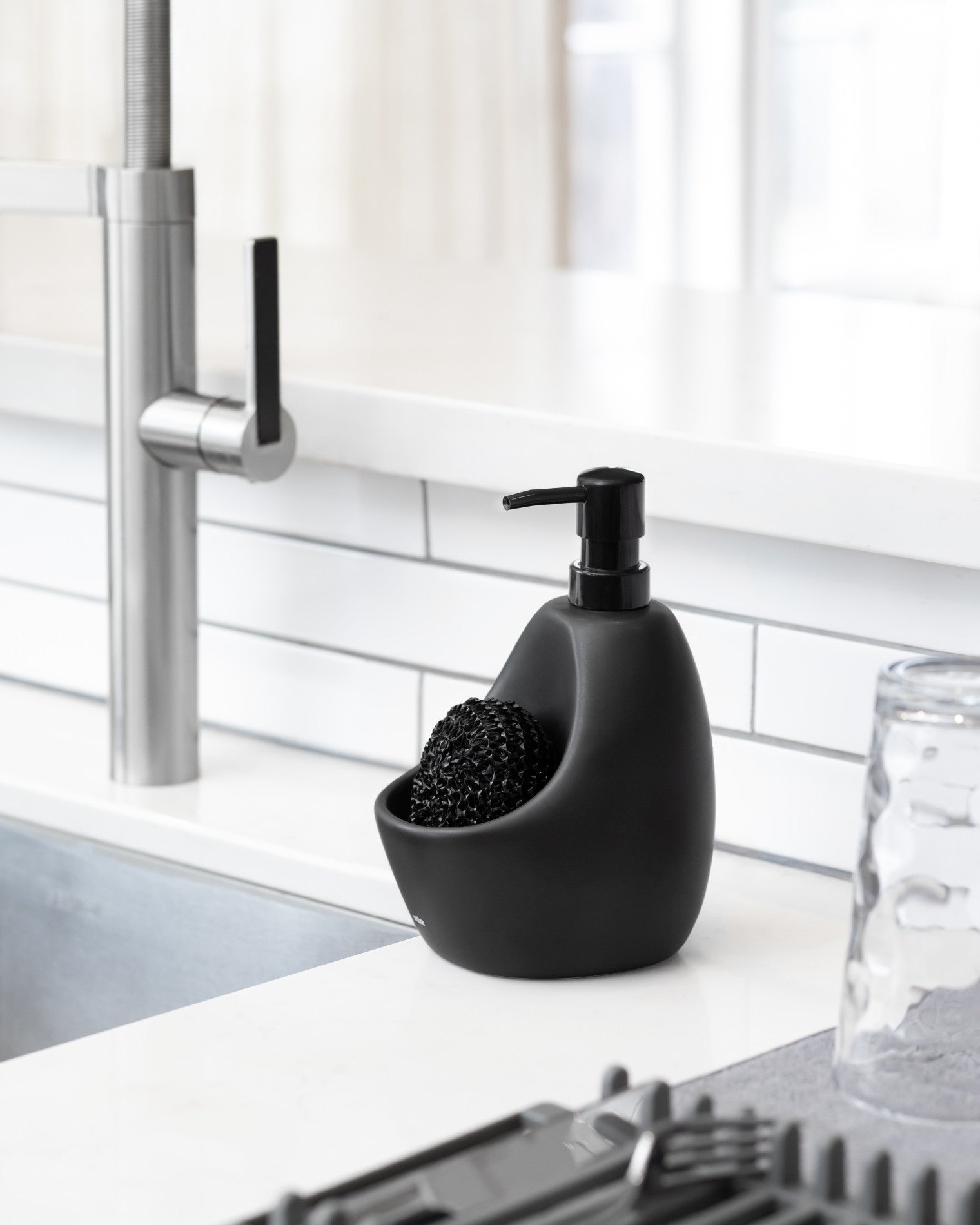 Joey Soap Dispenser with Scrub Brush
