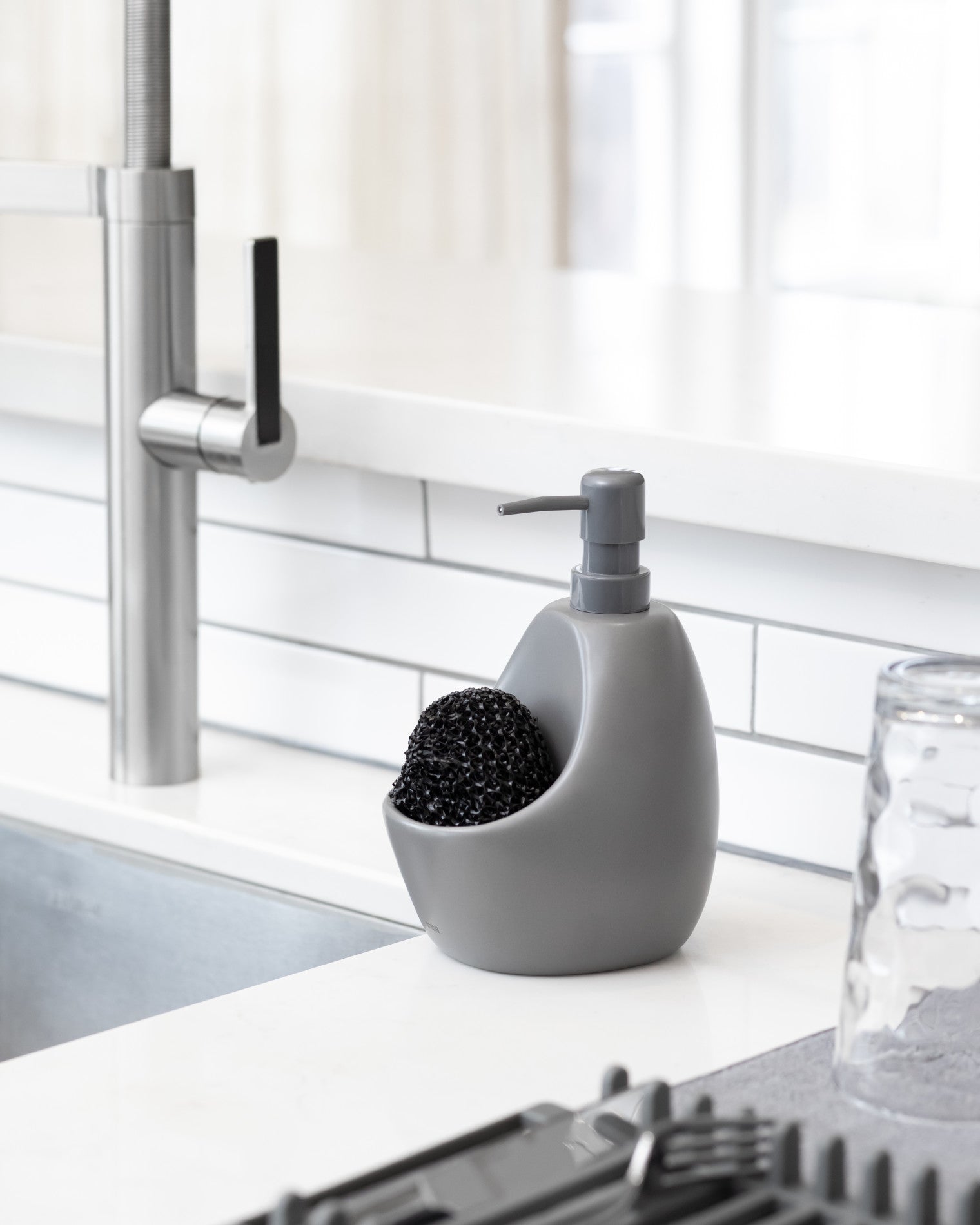 Joey Soap Dispenser with Scrub Brush