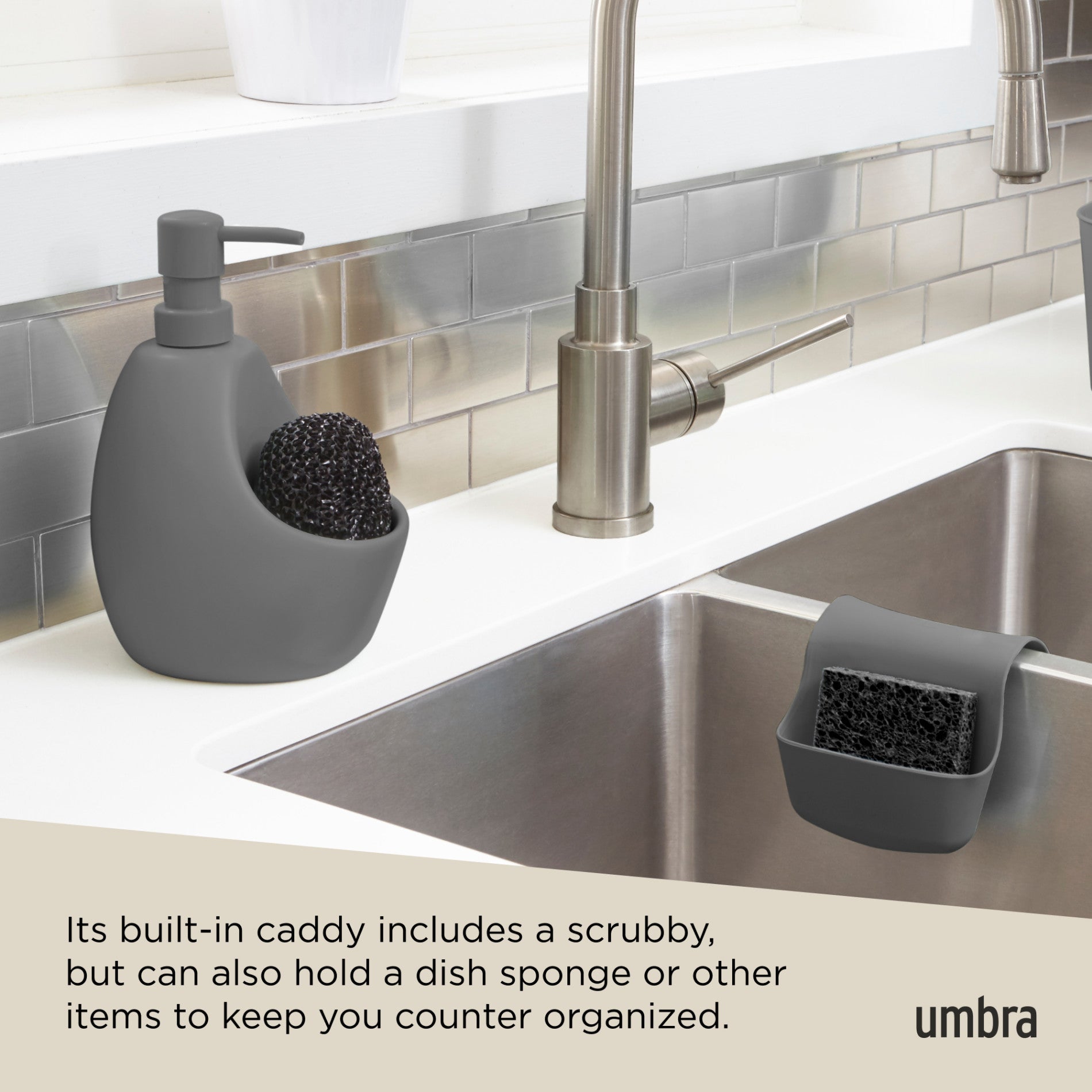 Joey Soap Dispenser with Scrub Brush