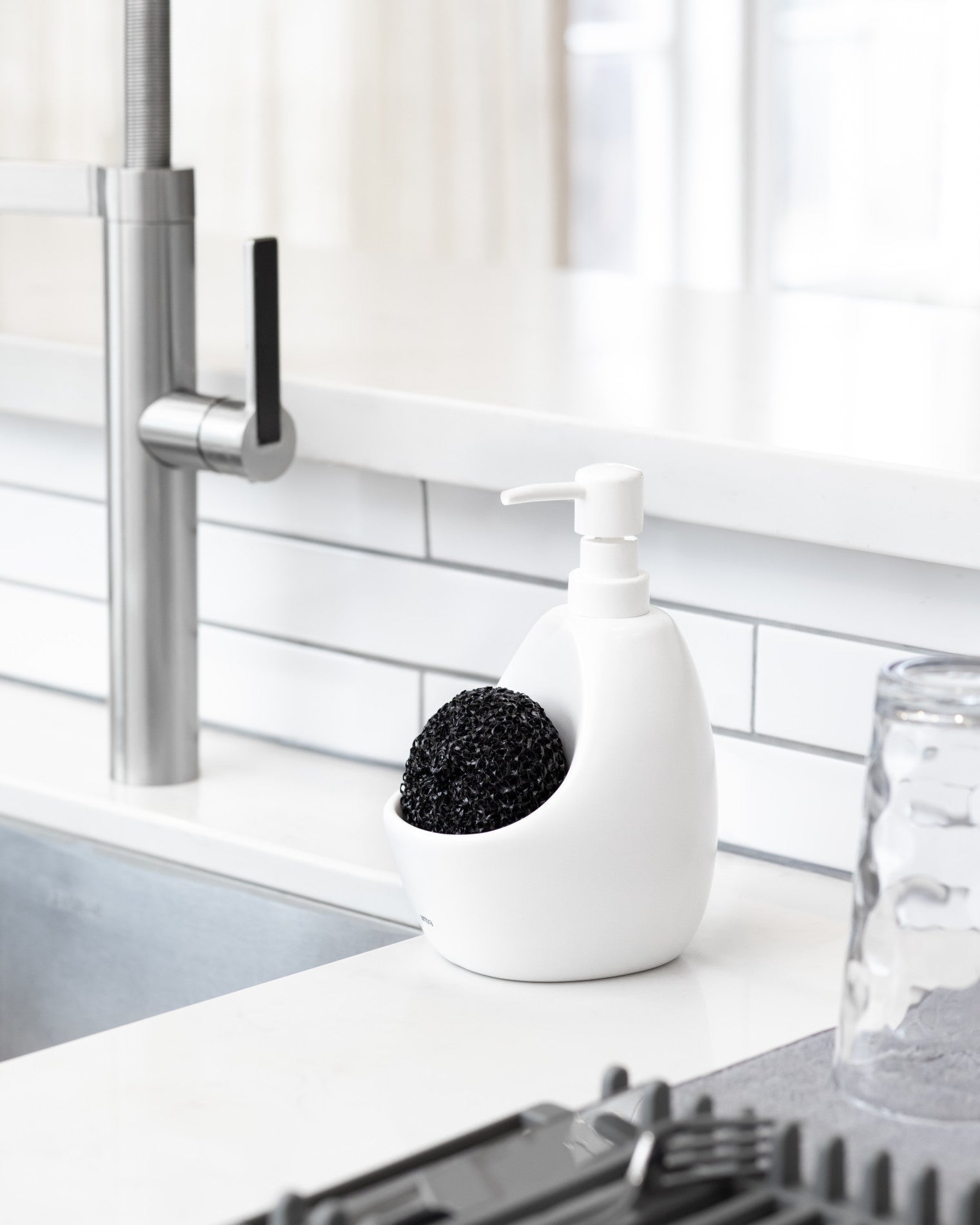 Joey Soap Dispenser with Scrub Brush