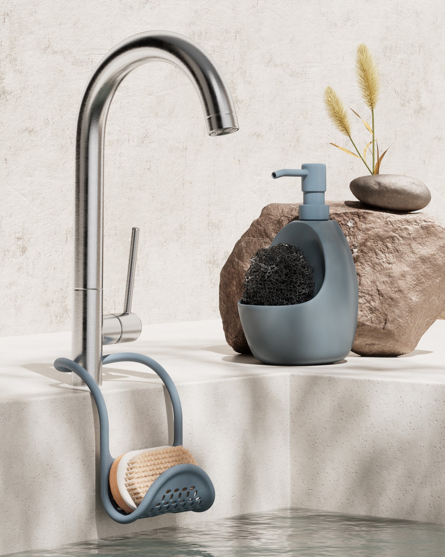 Joey Soap Dispenser with Scrub Brush