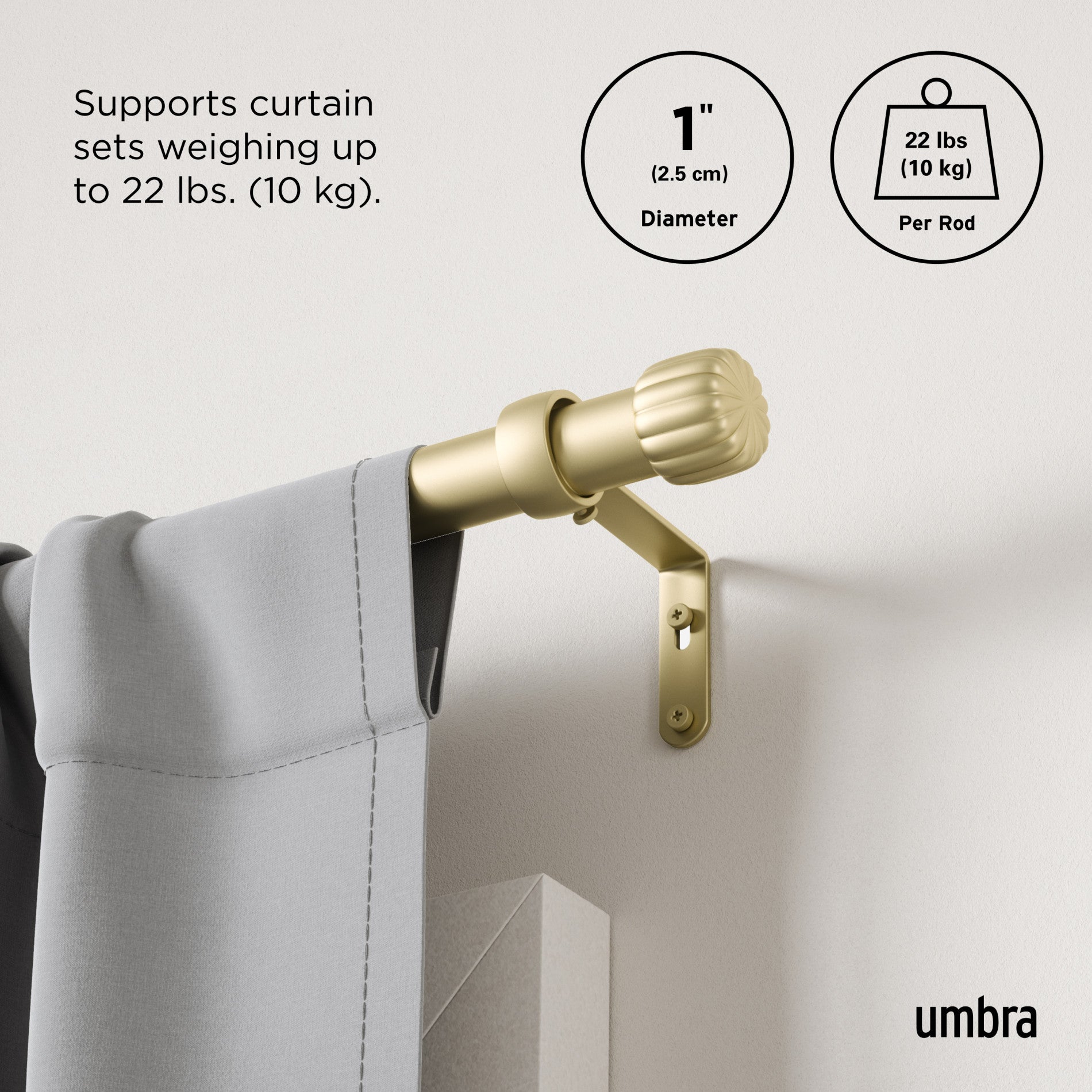 Cleo Adjustable Curtain Rod for Windows