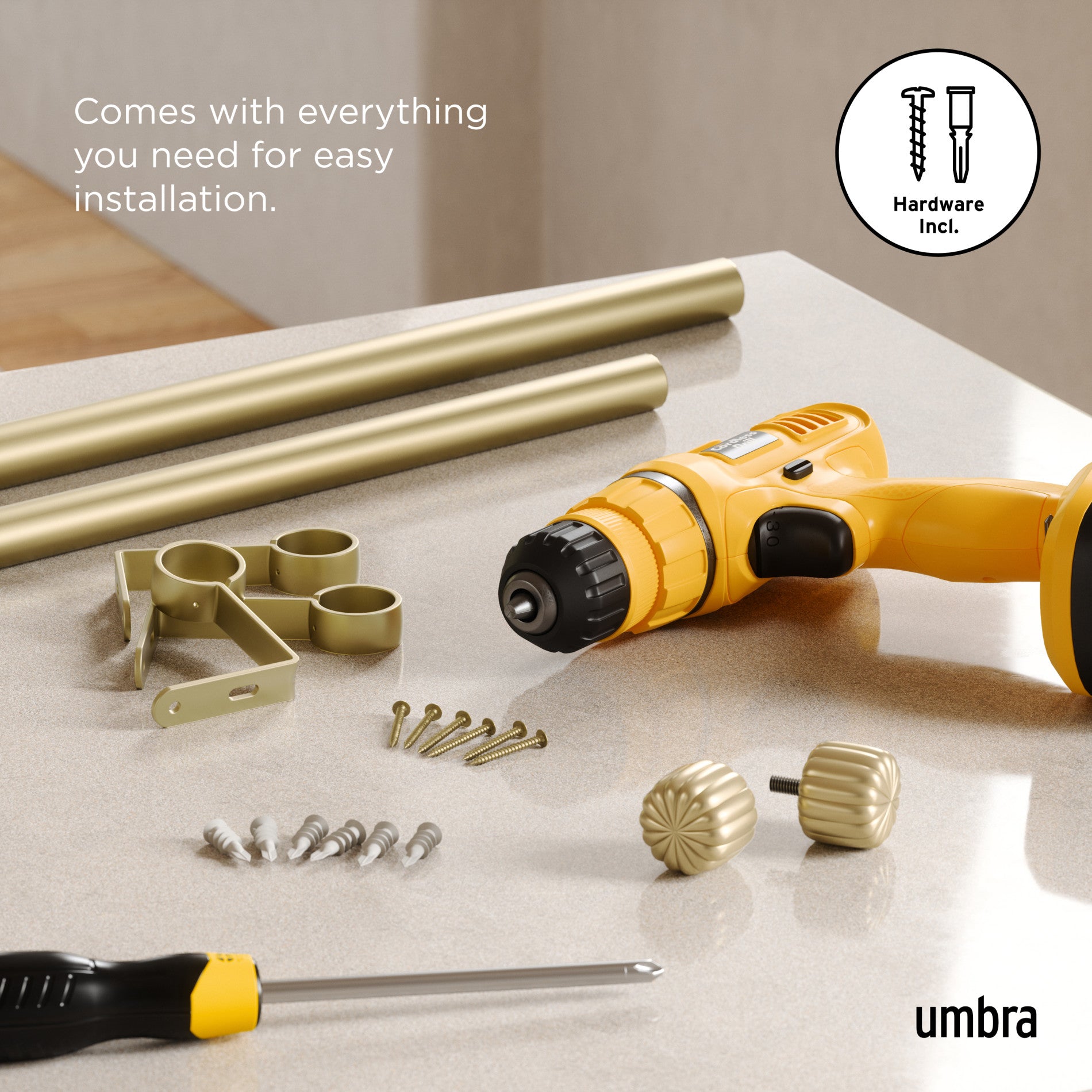 Cleo Adjustable Curtain Rod for Windows