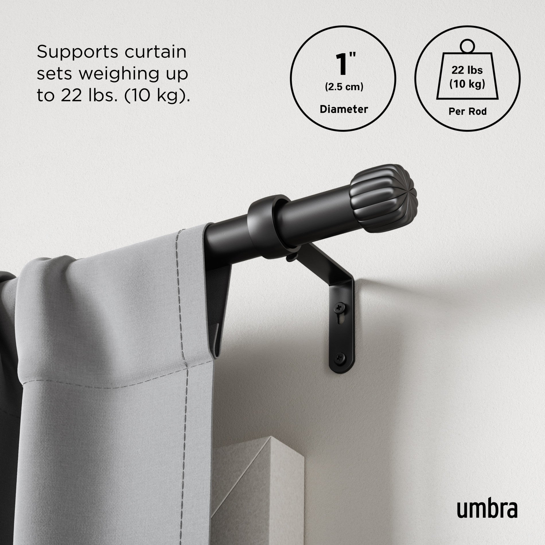 Cleo Adjustable Curtain Rod for Windows